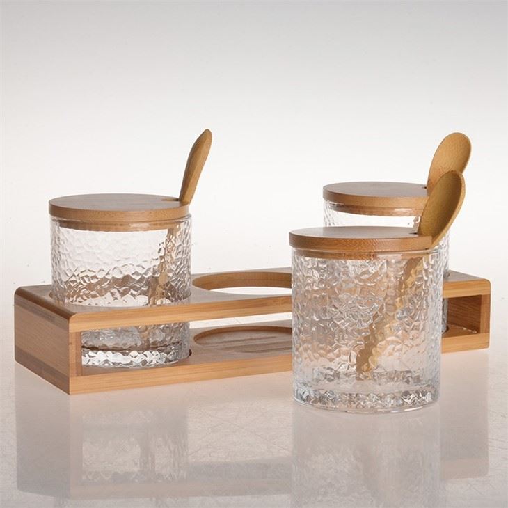 Borosilicate Glass Jar Containers With Bamboo Airtight Lid