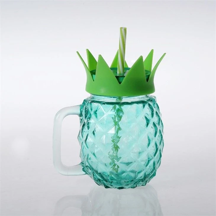 Pineapple Mason Jars With Straw