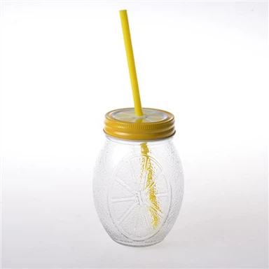 Vaso Masom Di Vetro Colorato Di Paglia