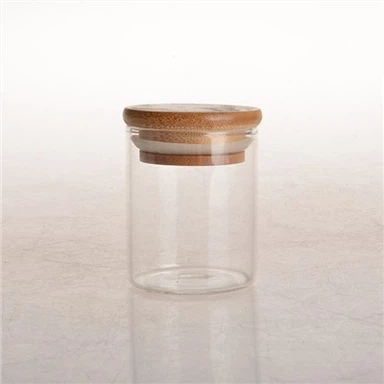 Barattolo portaoggetti con coperchio in bambù