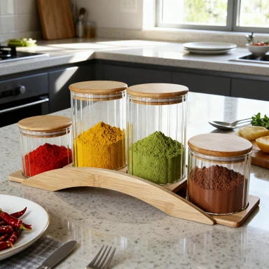 Set da 4 barattoli di vetro premium ad alto borosilicato