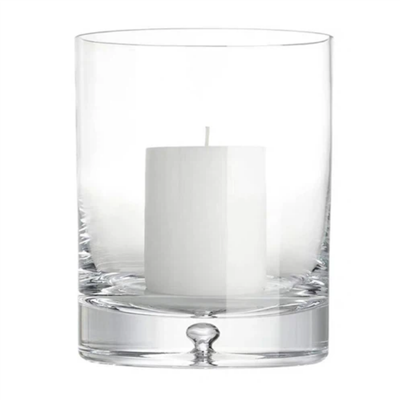 Portacandele cilindrico in vetro cristallo