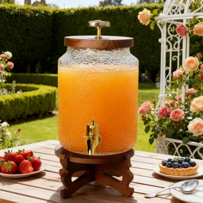 Caraffa in vetro martellato-con lati dritti